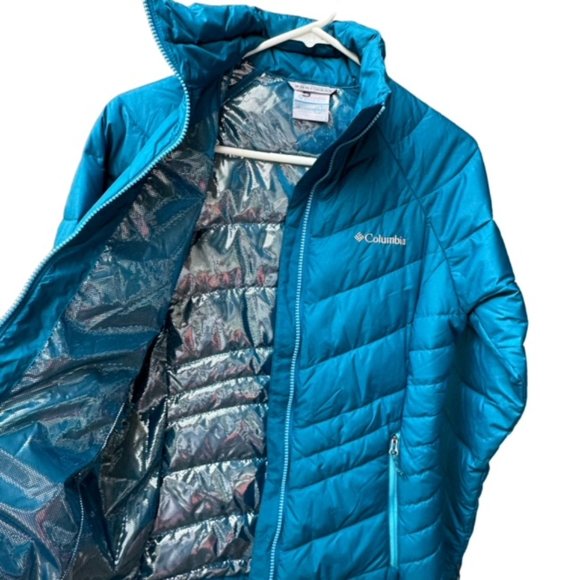 Women's Columbia Omni-Heat Interchange Puffer Jacket Blue w/Silver Lining SMALL - Picture 8 of 12